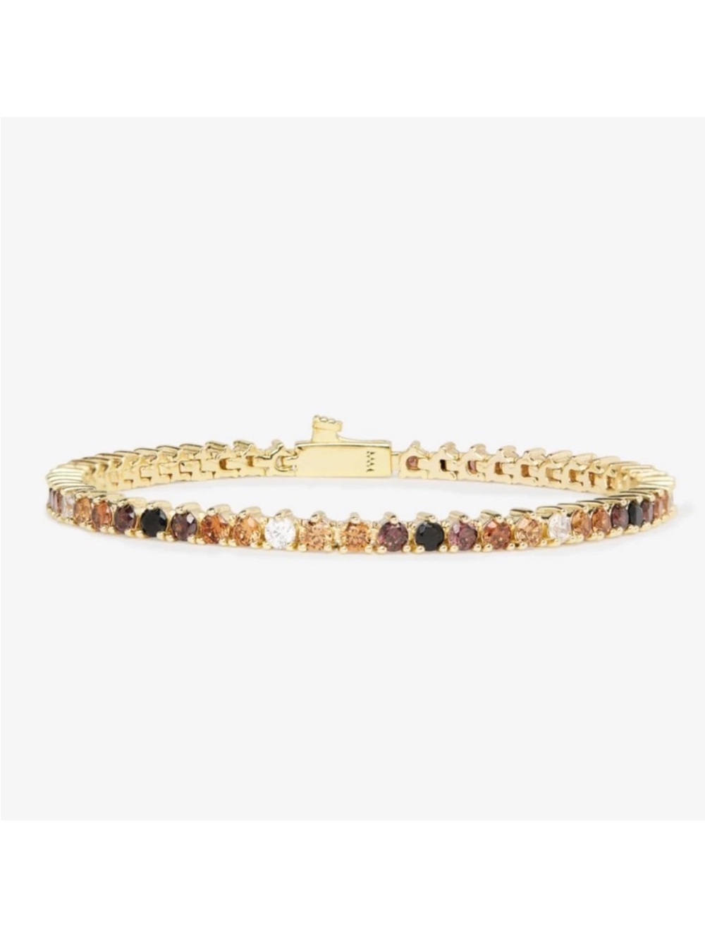 NWT Melinda Maria Gold “Not Your Basic Tennis Bracelet Chocolate Ombré”